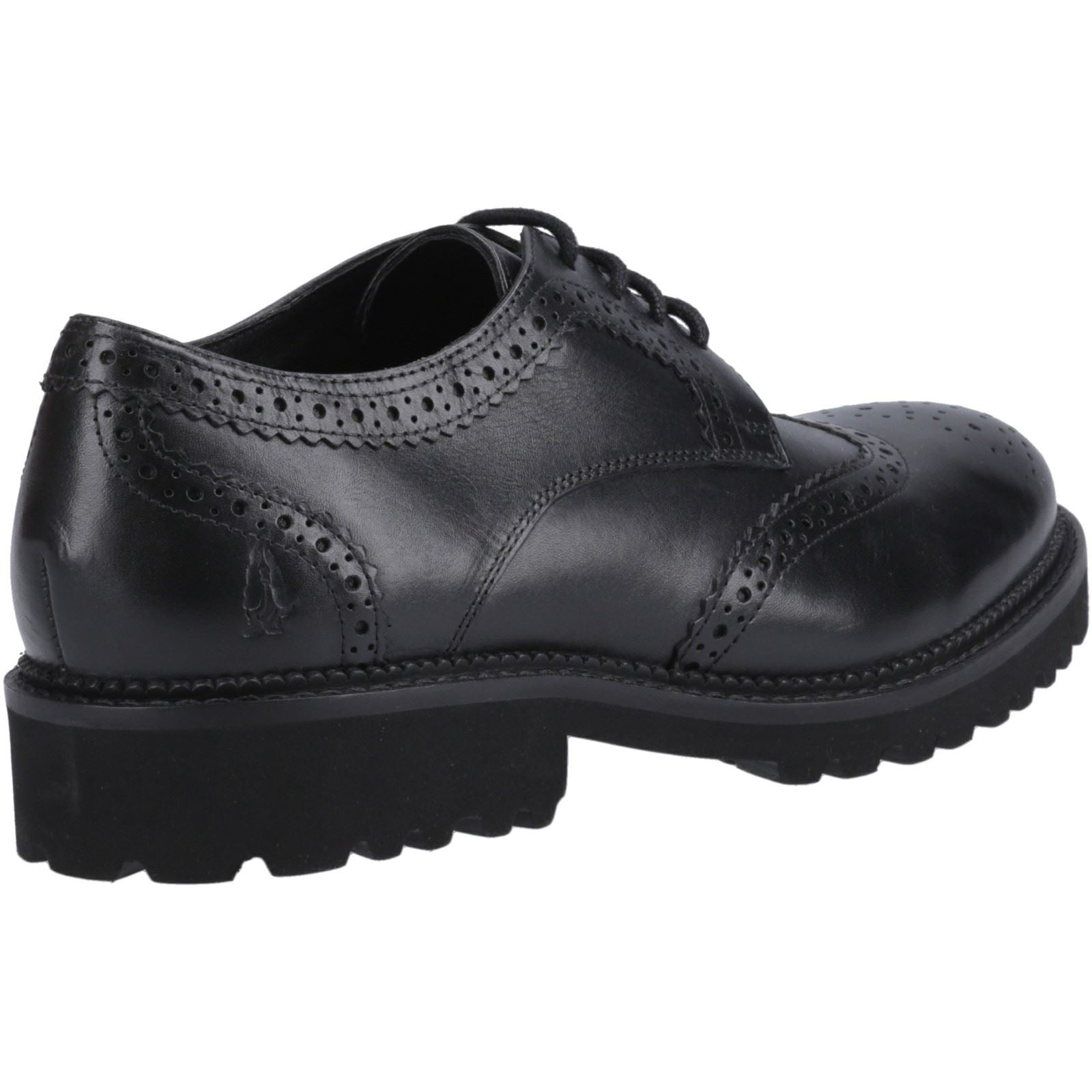 Hush Puppies Gabi Lace Up Chaussures Noires Pour Filles En Cuir