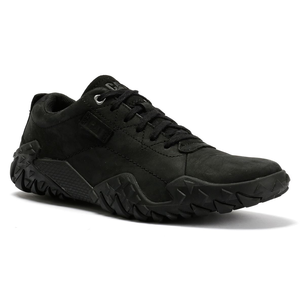 Caterpillar Gridlock Lo Tumbled Chaussures À Lacets Noires En Nubuck Pour Homme