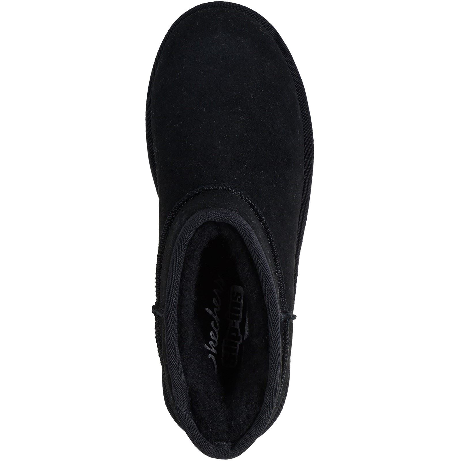 Skechers Keep Cozy Bottes De Cheville En Cuir Noires Pour Femmes Hiver