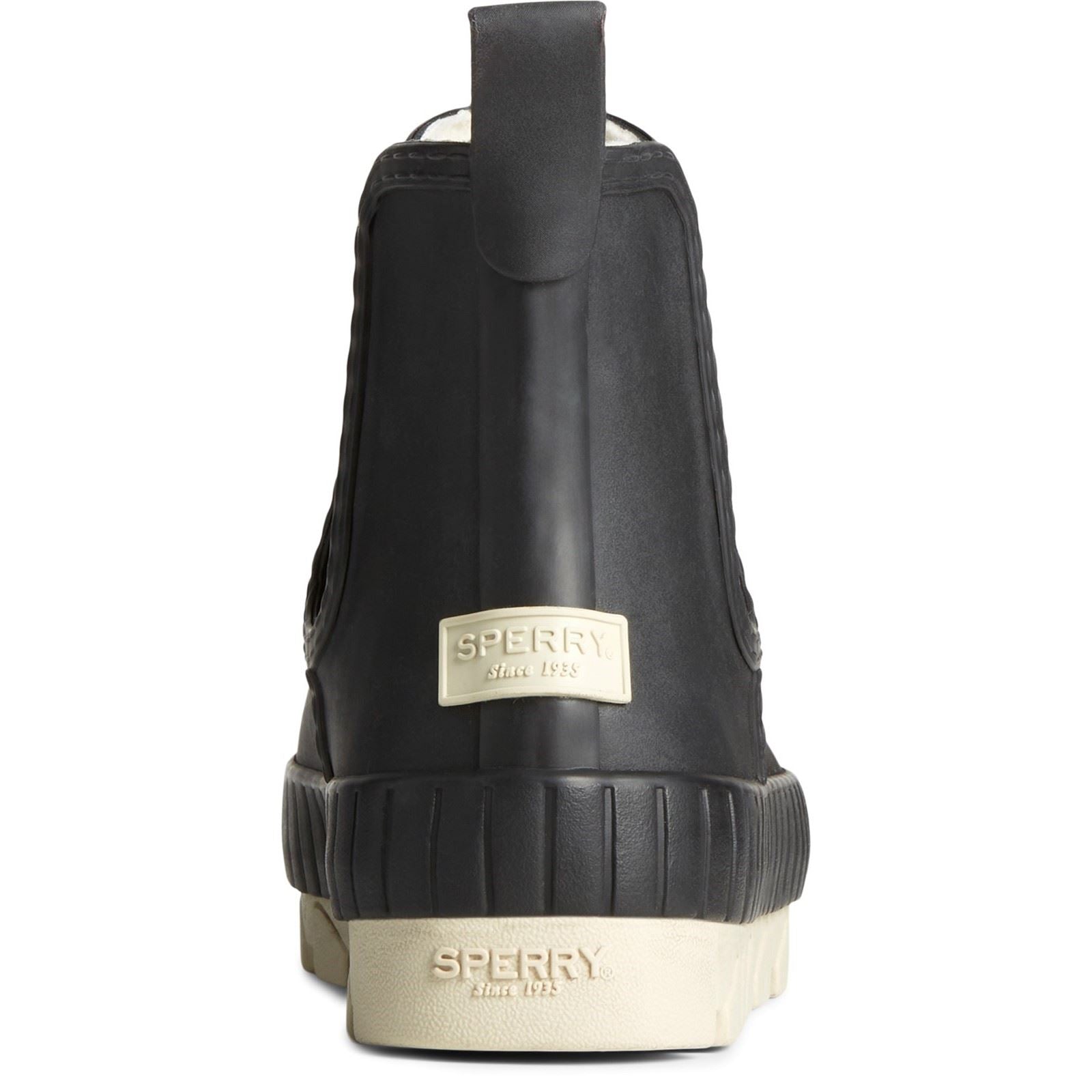 Sperry Torrent Chelsea Bottes Noires En Caoutchouc Pour Femmes