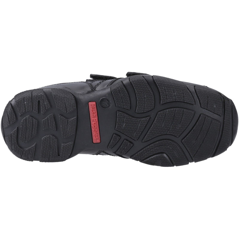 Hush Puppies Vance Chaussures Noires Pour Garçons En Cuir