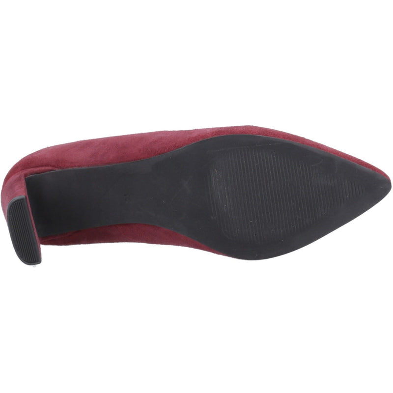 Hush Puppies Olivia Chaussures De Ville Rondes Bordeaux Pour Femmes En Daim