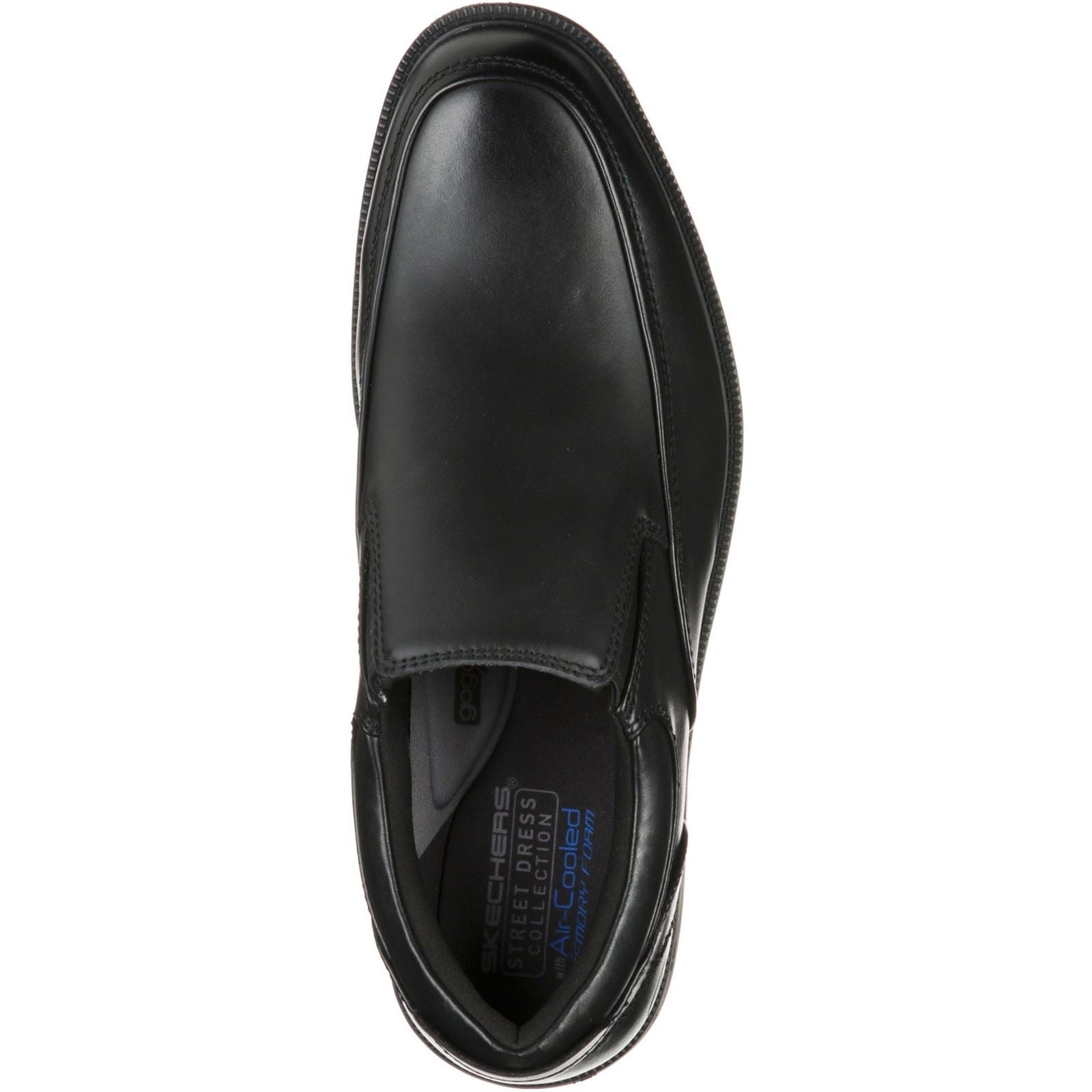 Skechers Dreston Ratlon Mocassins Noirs En Cuir Pour Hommes