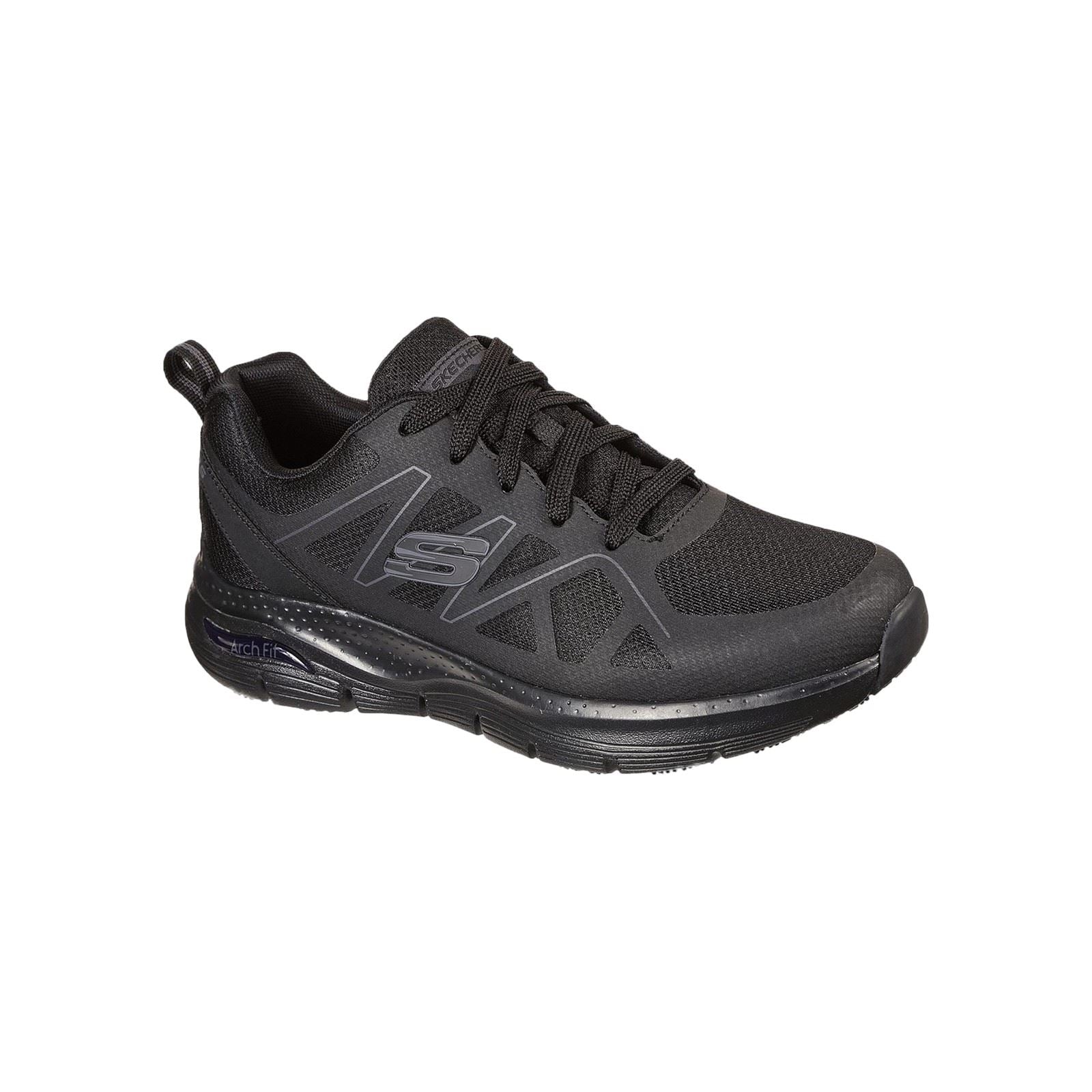 Skechers Workwear Arch Fit SR Axtell Baskets De Sécurité Noires En Polyester Pour Hommes