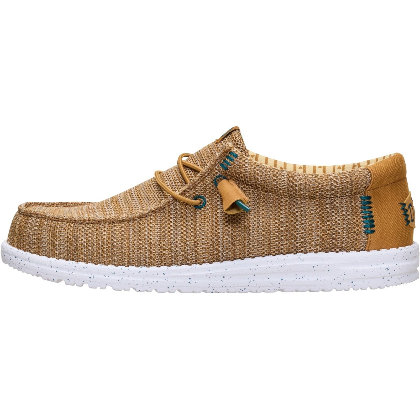 HEYDUDE Wally Stretch Sox Mocassins En Polyester Pour Hommes Marron Os/Multi