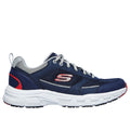 Skechers Oak Canyon Verketta Baskets Pour Hommes En Cuir Bleu Marine/Gris