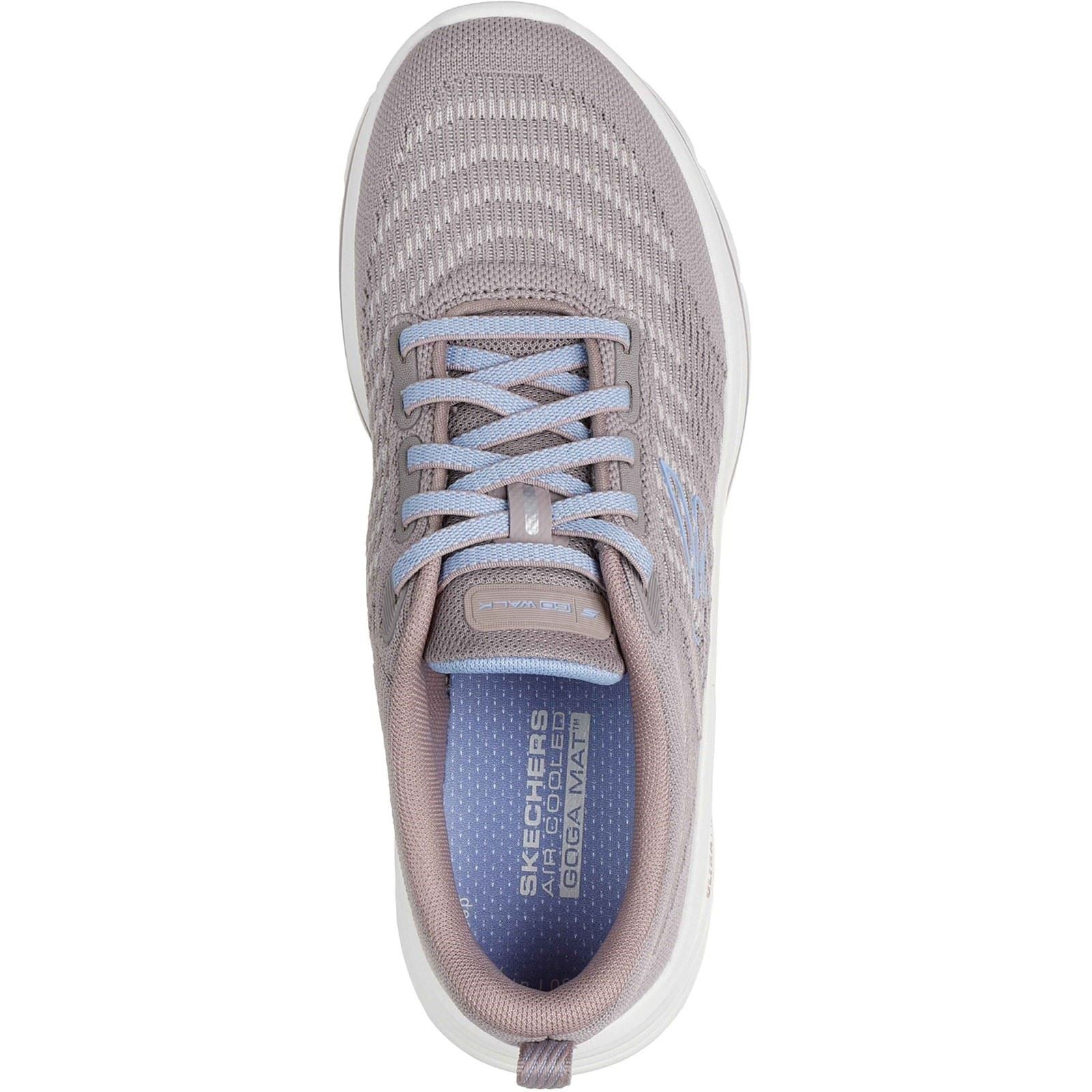 Skechers GO WALK 8 Britt Baskets Femme Taupe/Bleu Textile