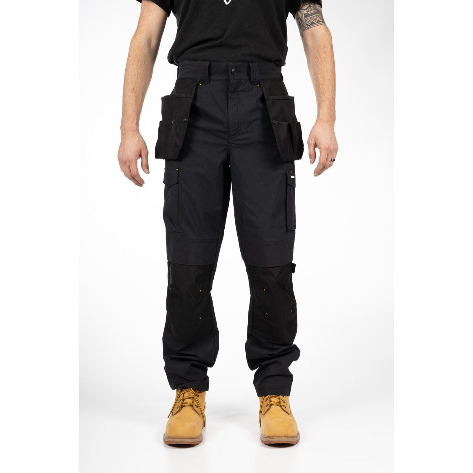 Caterpillar Nexus Holster Stretch Pocket Pantalons Noirs En Coton Pour Hommes - Extérieur