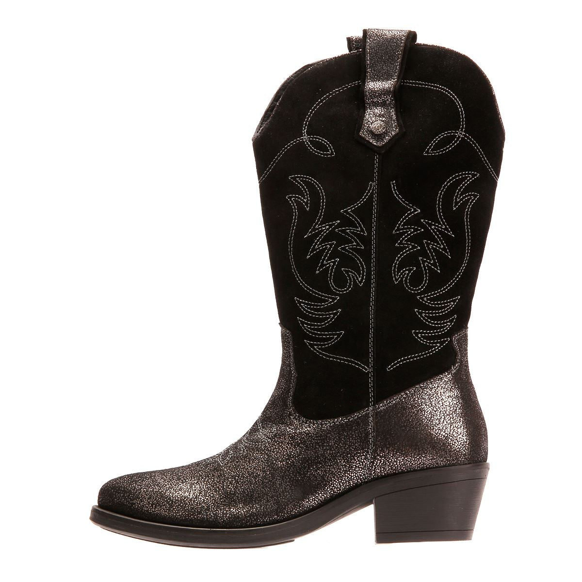 Osprey London The Louisiana Bottes Noires En Cuir Pour Femmes