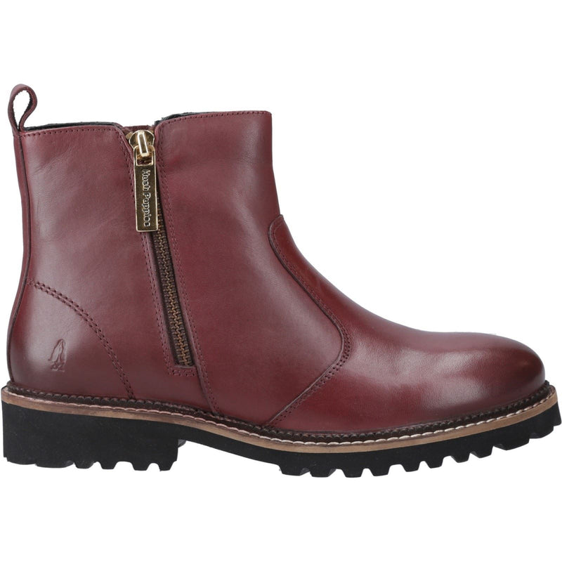 Hush Puppies Grace Zip Bottes En Daim Bordeaux Pour Femmes