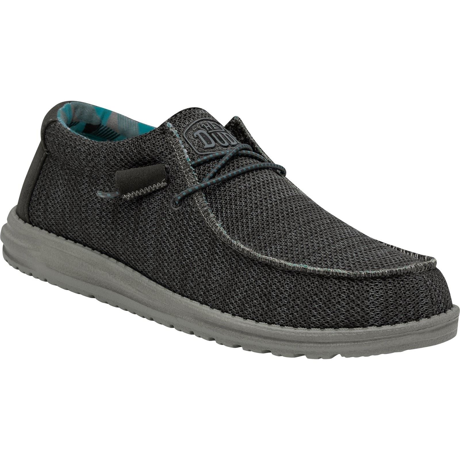 HEYDUDE Wally Sox Chaussures Bateau Pour Hommes En Daim Synthétique Gris Anthracite