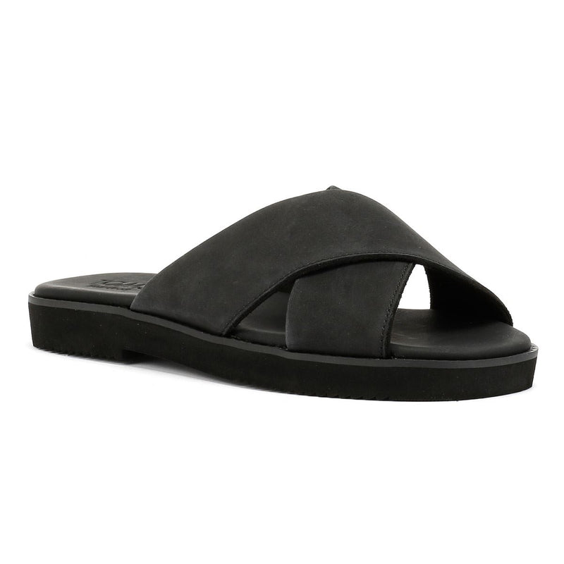 TOMS Mae Crossover Sandales Noires Pour Femmes En Cuir