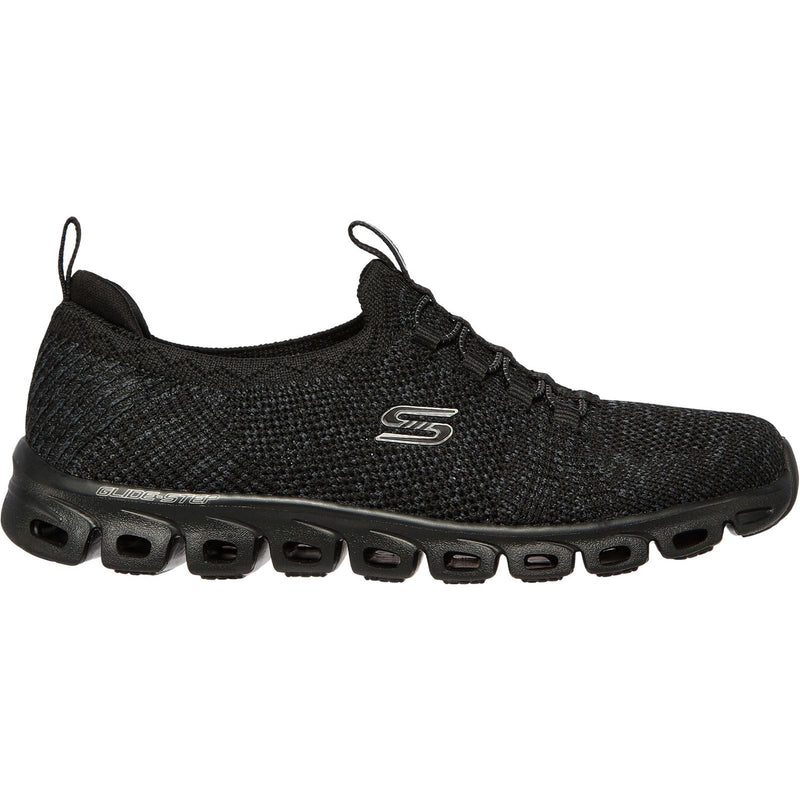 Skechers Glide Step Sneakers Noires Pour Femmes En Textile