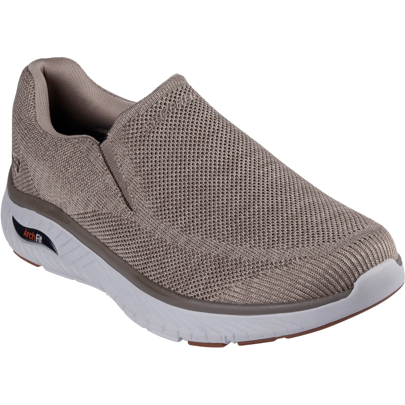 Skechers Arch Fit Crosser Locke Baskets Pour Homme En Synthétique De Couleur Taupe