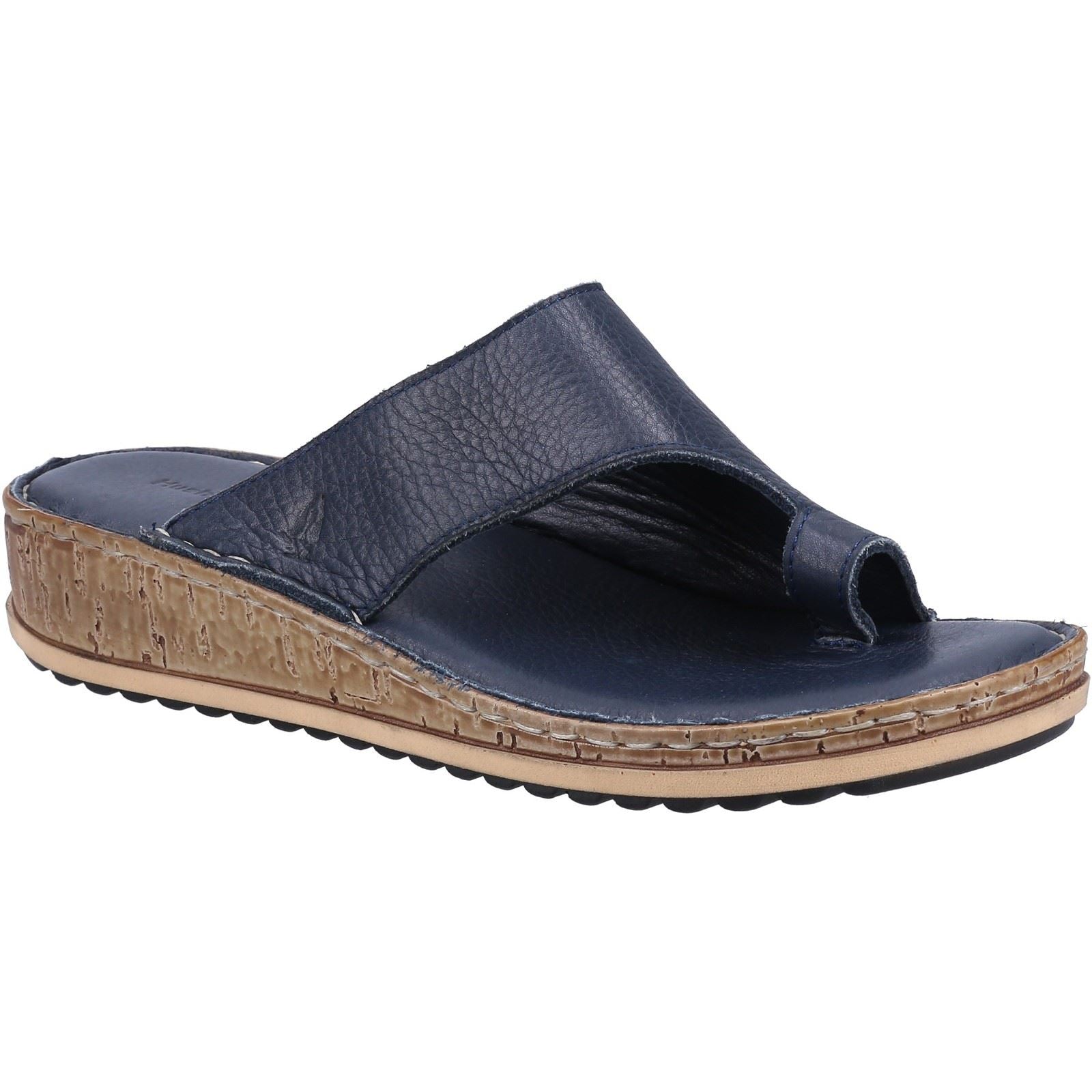 Hush Puppies Elissa Toepost Sandales Bleu Marine Pour Femmes En Suède
