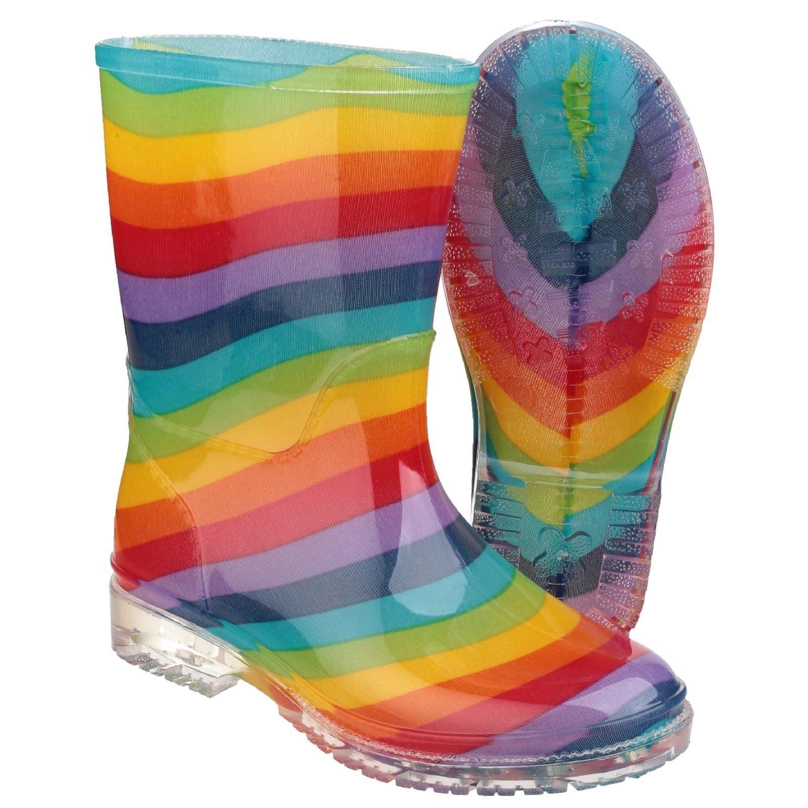 Cotswold PVC Jnr Bottes De Pluie Arc-en-ciel Pour Filles En Pvc