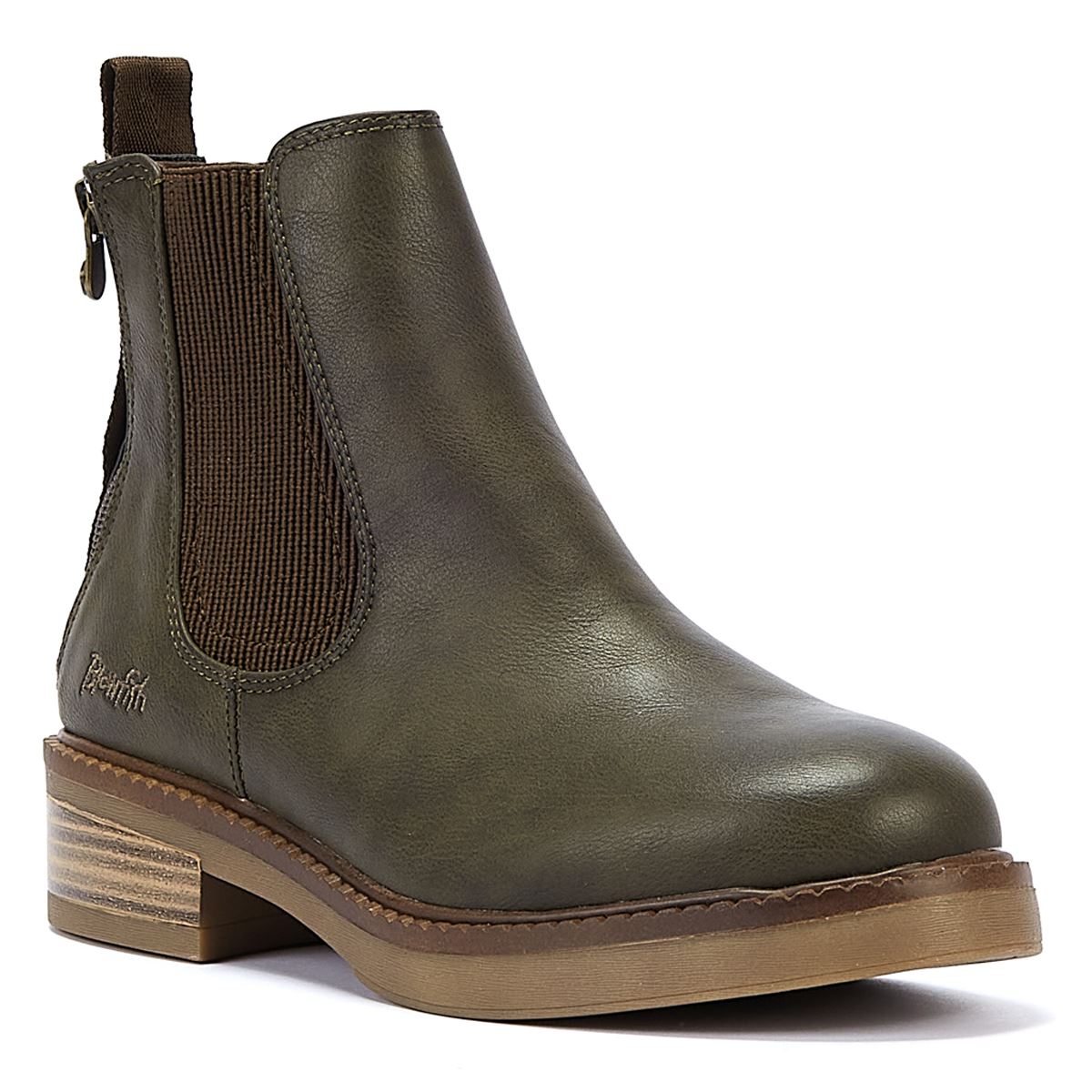 Blowfish Malibu Vedder Bottes En Simili Cuir Olive Pour Femme