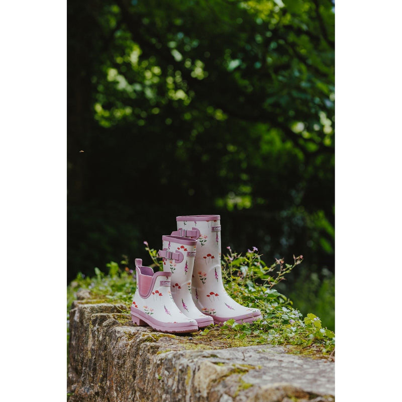 Cotswold Wildflower Ankle Bottes En Caoutchouc Pour Femmes En Rose