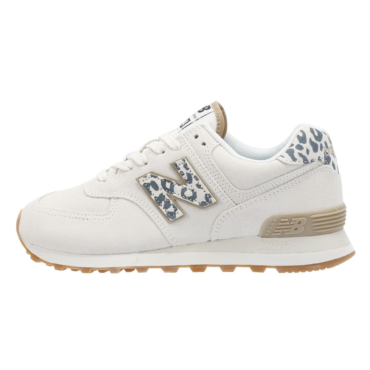 New Balance 574 Baskets pour femmes en daim sel de mer/léopard