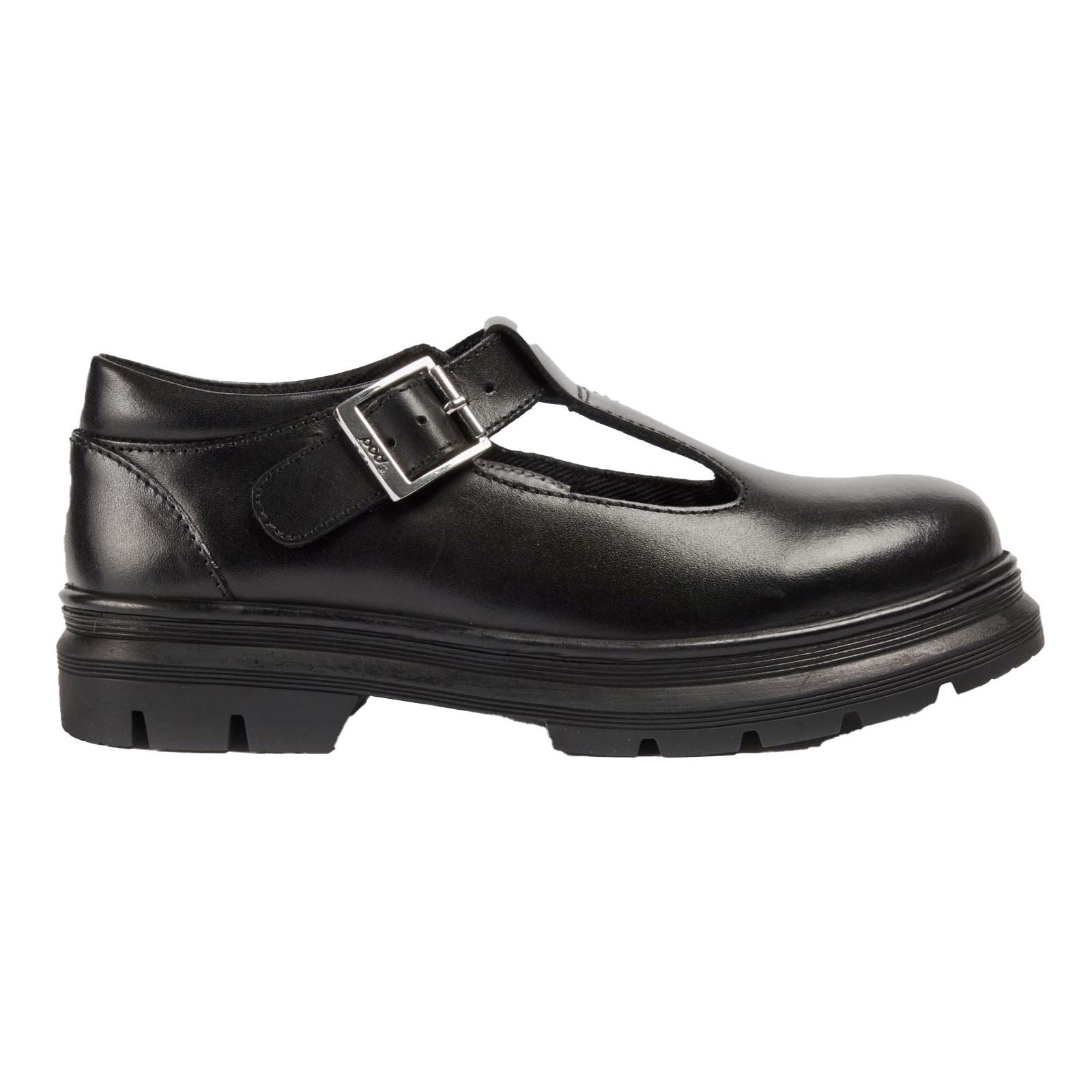 Pod Emilie Chaussures Plates Noires Pour Filles En Similicuir