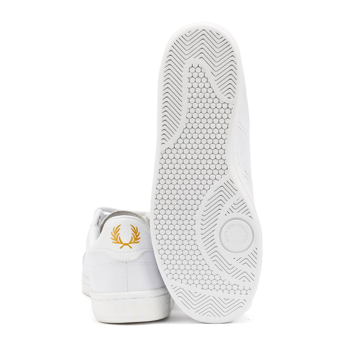 Fred Perry Cupsole Baskets Blanches En Cuir Pour Hommes