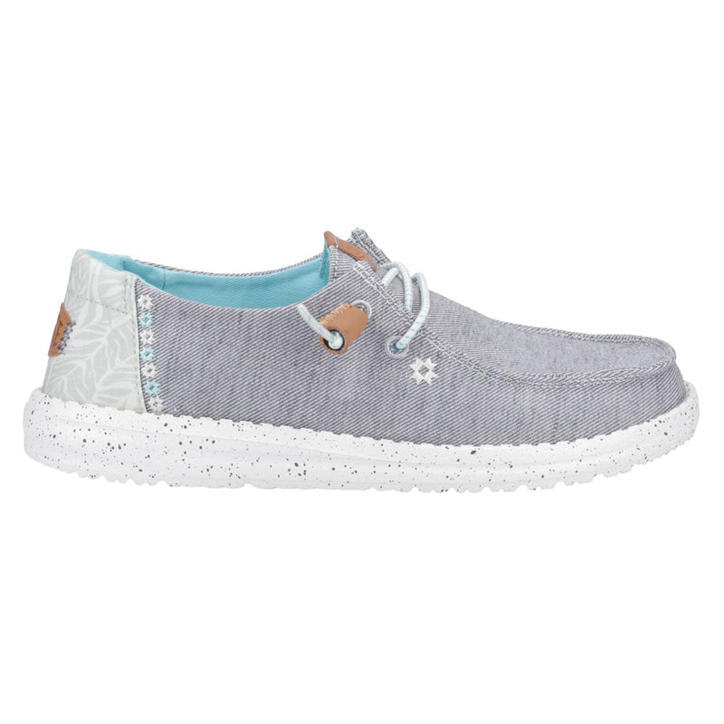 HEYDUDE Wendy Heathered Slub Tropical Mocassins Gris Pour Femmes