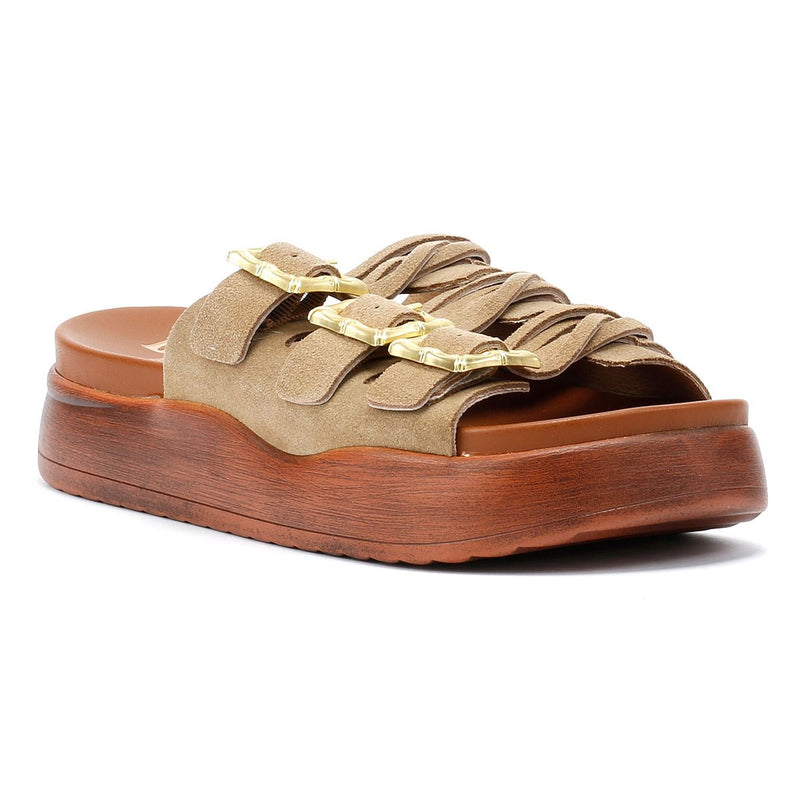 Desert Fleur Gypsum Sandales Beige Pour Femme En Suède