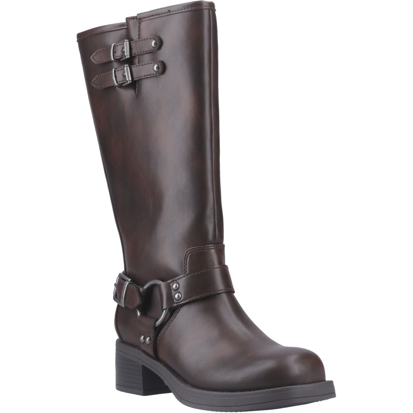 Rocket Dog Nash Bottes Hautes Marron À Talons En Similicuir Pour Femme
