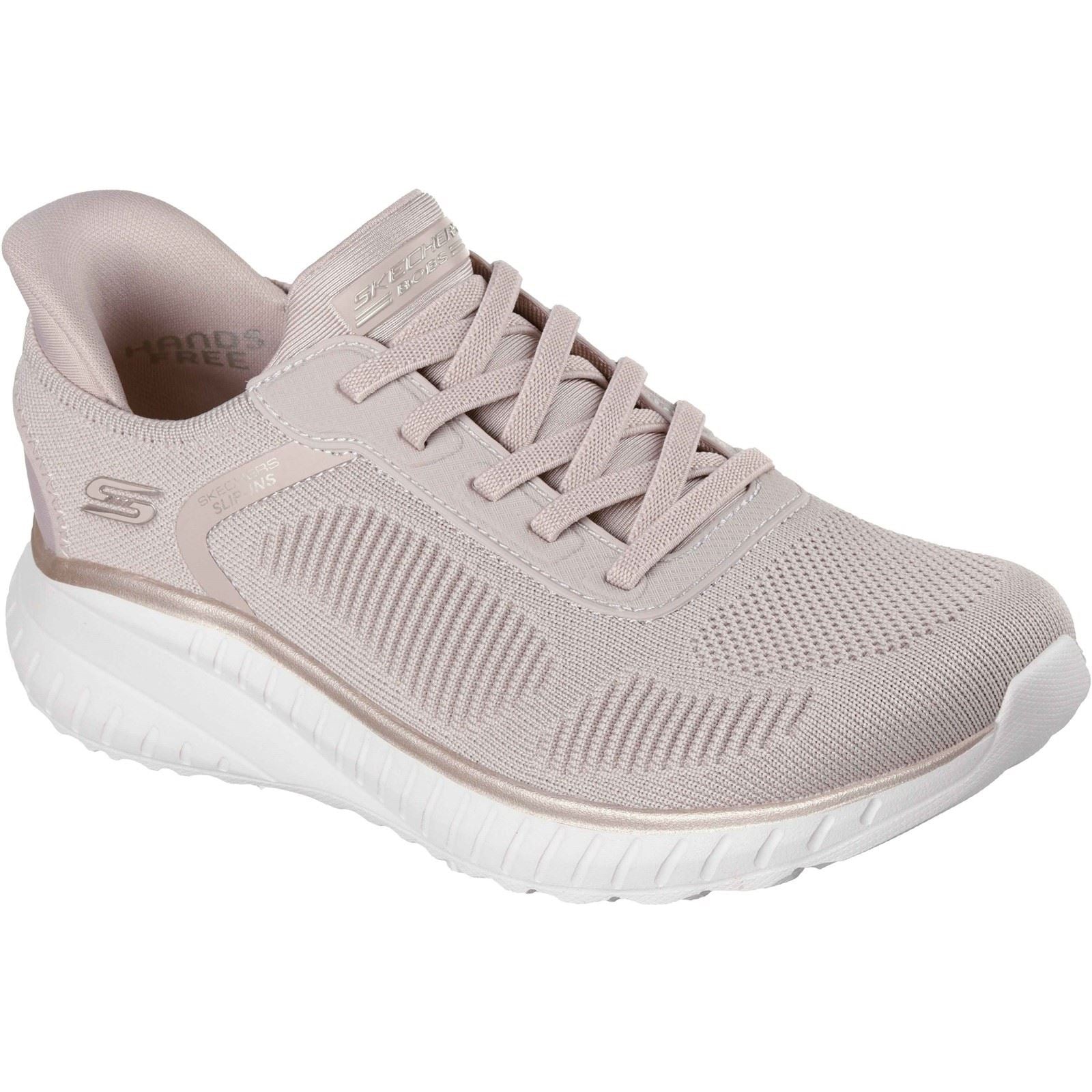 Skechers BOBS Sport Squad Chaos Baskets En Textile Pour Femmes Naturelles/Or