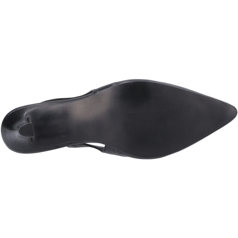 Hush Puppies Nahla Chaussures À Talons Noires Pointues Pour Femmes En Cuir