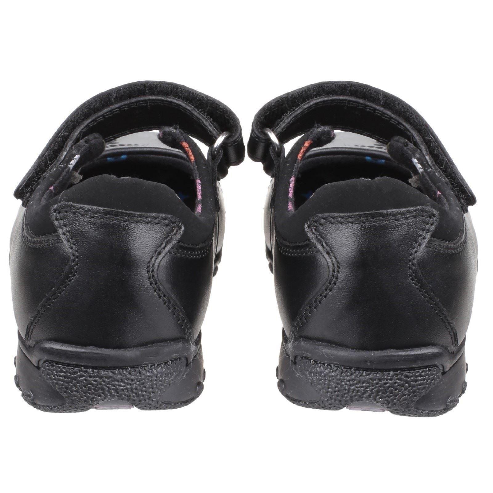 Hush Puppies Clare Junior Chaussures Noires Pour Filles En Cuir