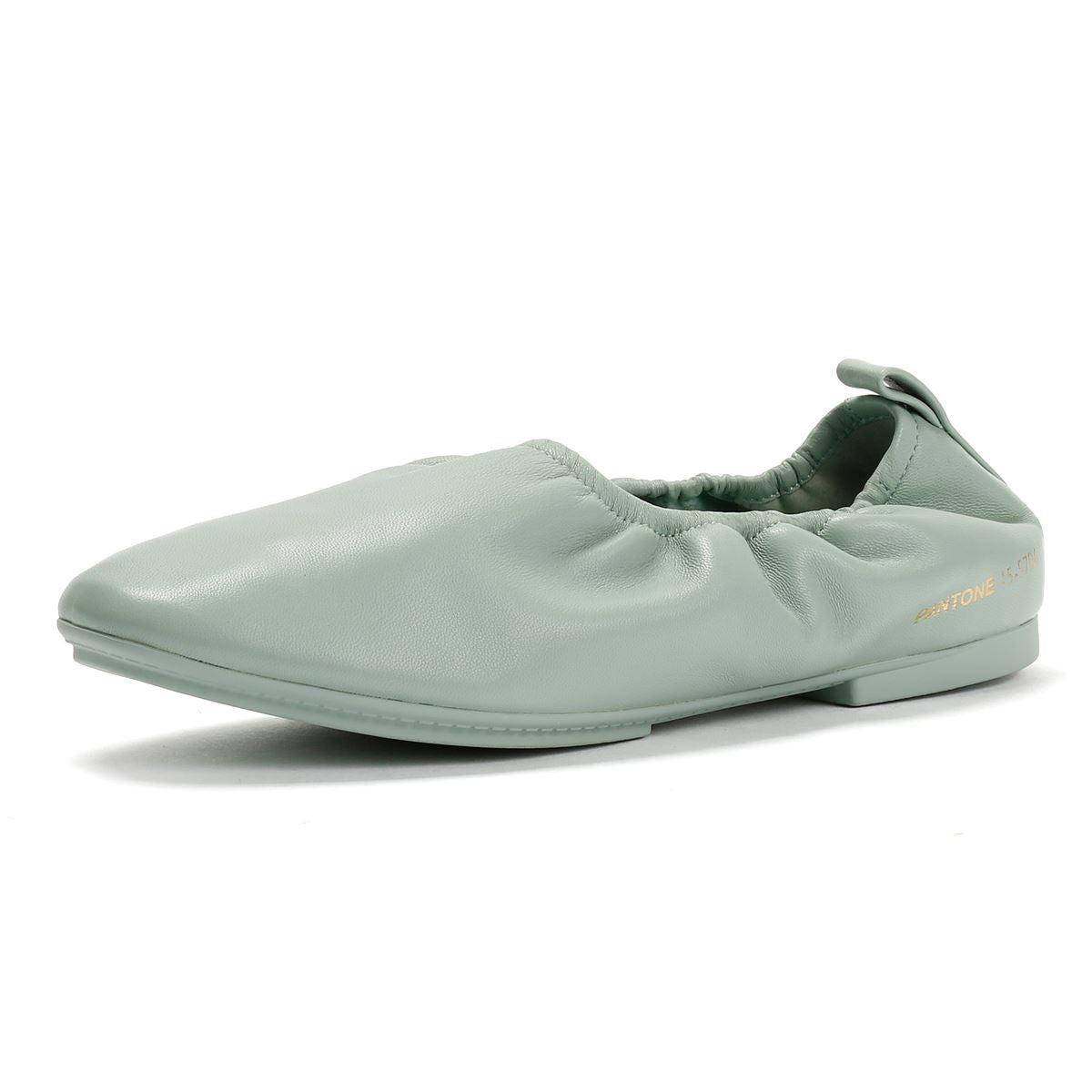 FitFlop X Pantone Delicato Ballerina Chaussures En Cuir Vertes Pour Femmes