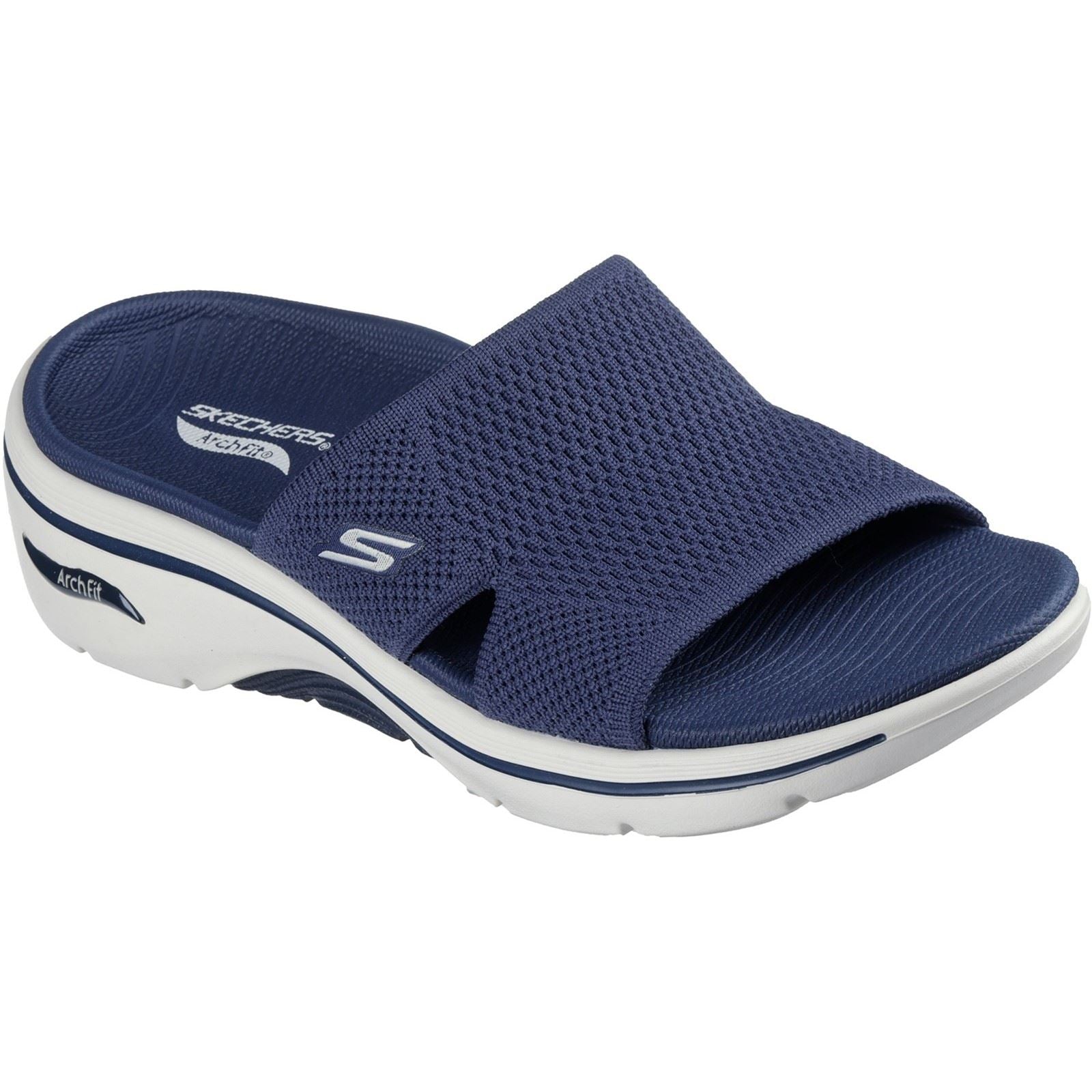 Skechers Go Walk Arch Fit 2.0 Sandales Pour Femmes En Toile Bleu Marine