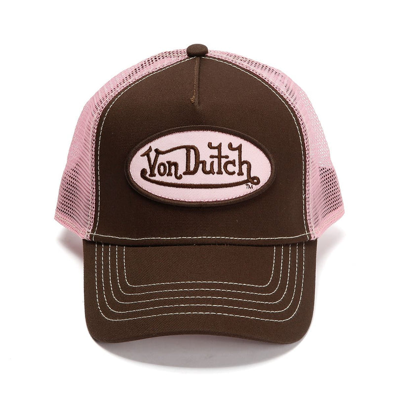 Von Dutch Staple Trucker Casquettes En Coton Chocolat/Rose