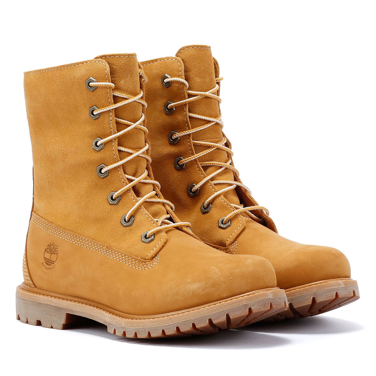 Timberland Warm Lined Waterproof Bottes Marron En Cuir Pour Femmes