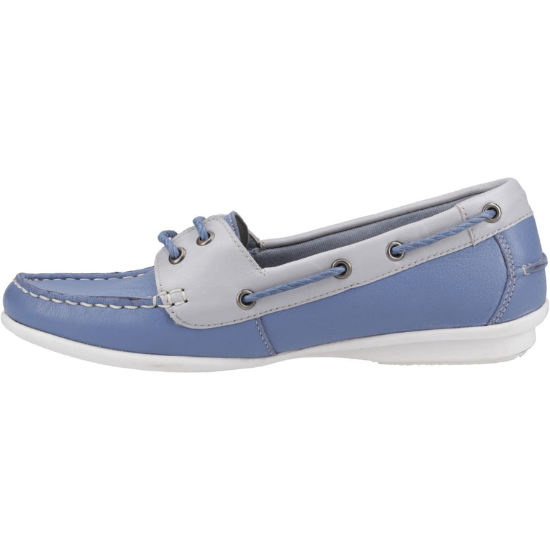 Hush Puppies Irene Chaussures Bateau Bleues En Cuir Pour Femme