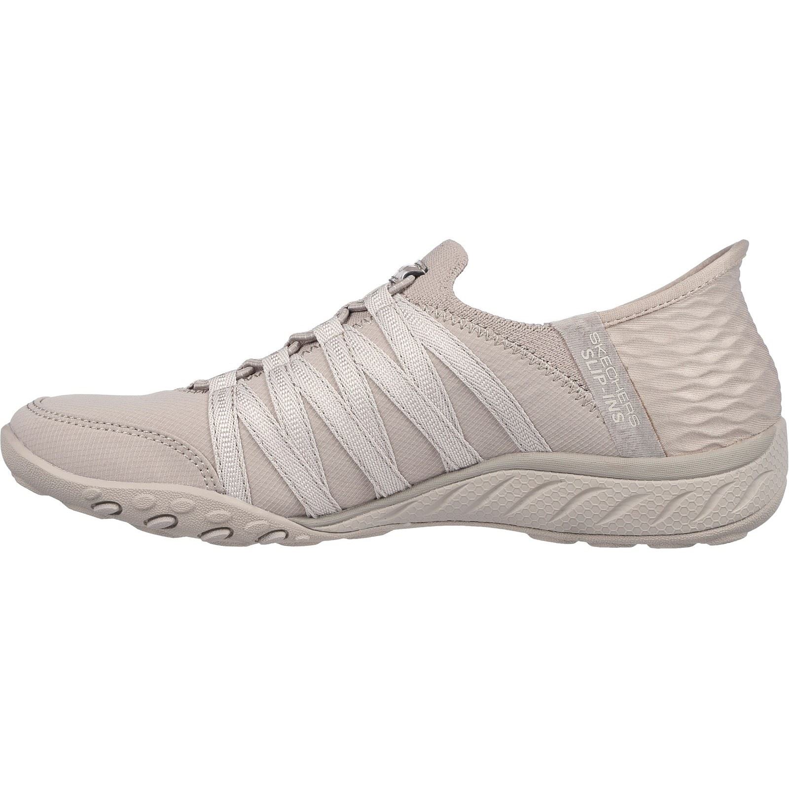 Skechers Breathe-Easy - Roll-With-Me Baskets Pour Femmes En Textile Taupe