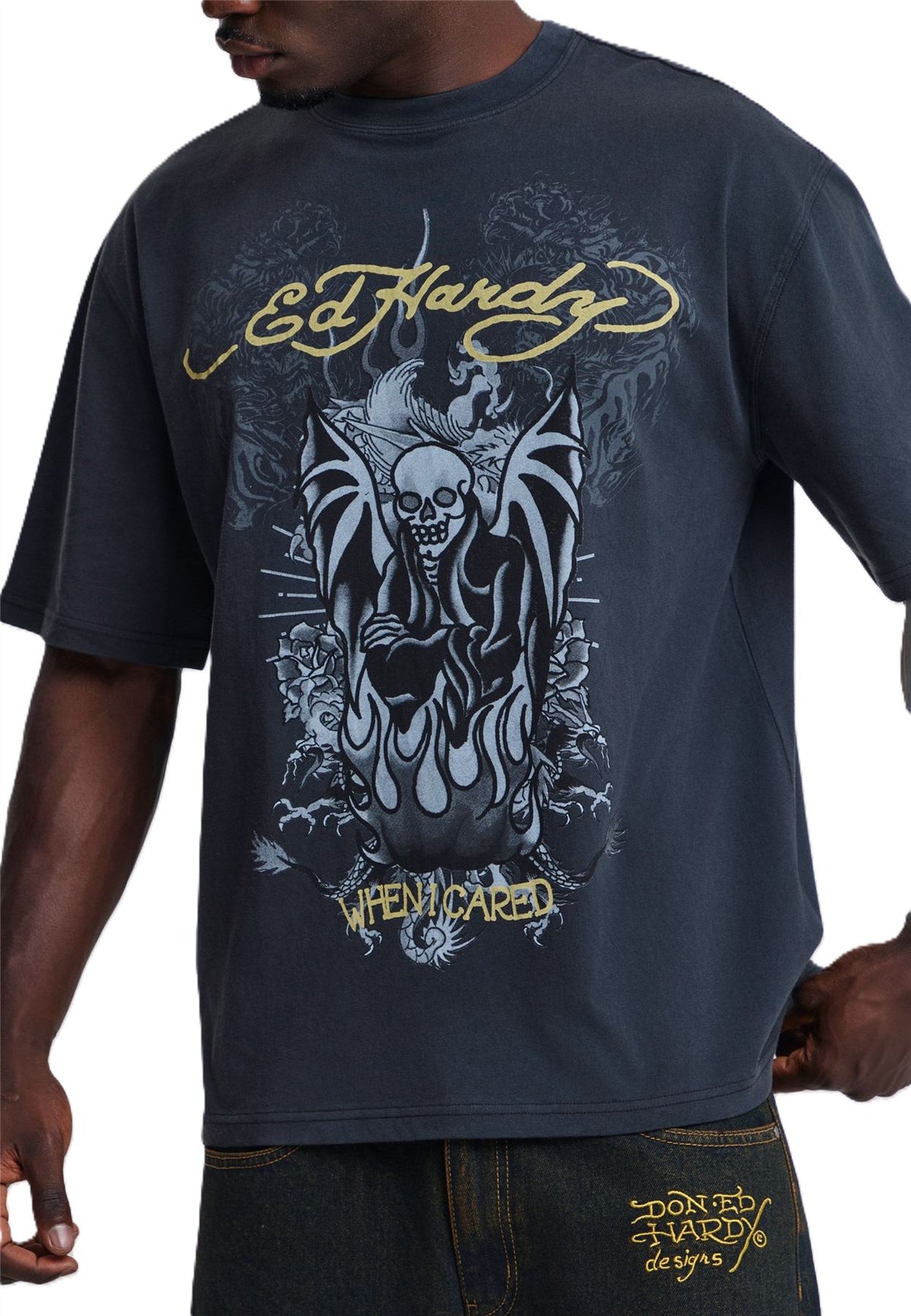 Ed Hardy When I Cared Graphic Relaxed T-Shirts Noirs Pour Hommes