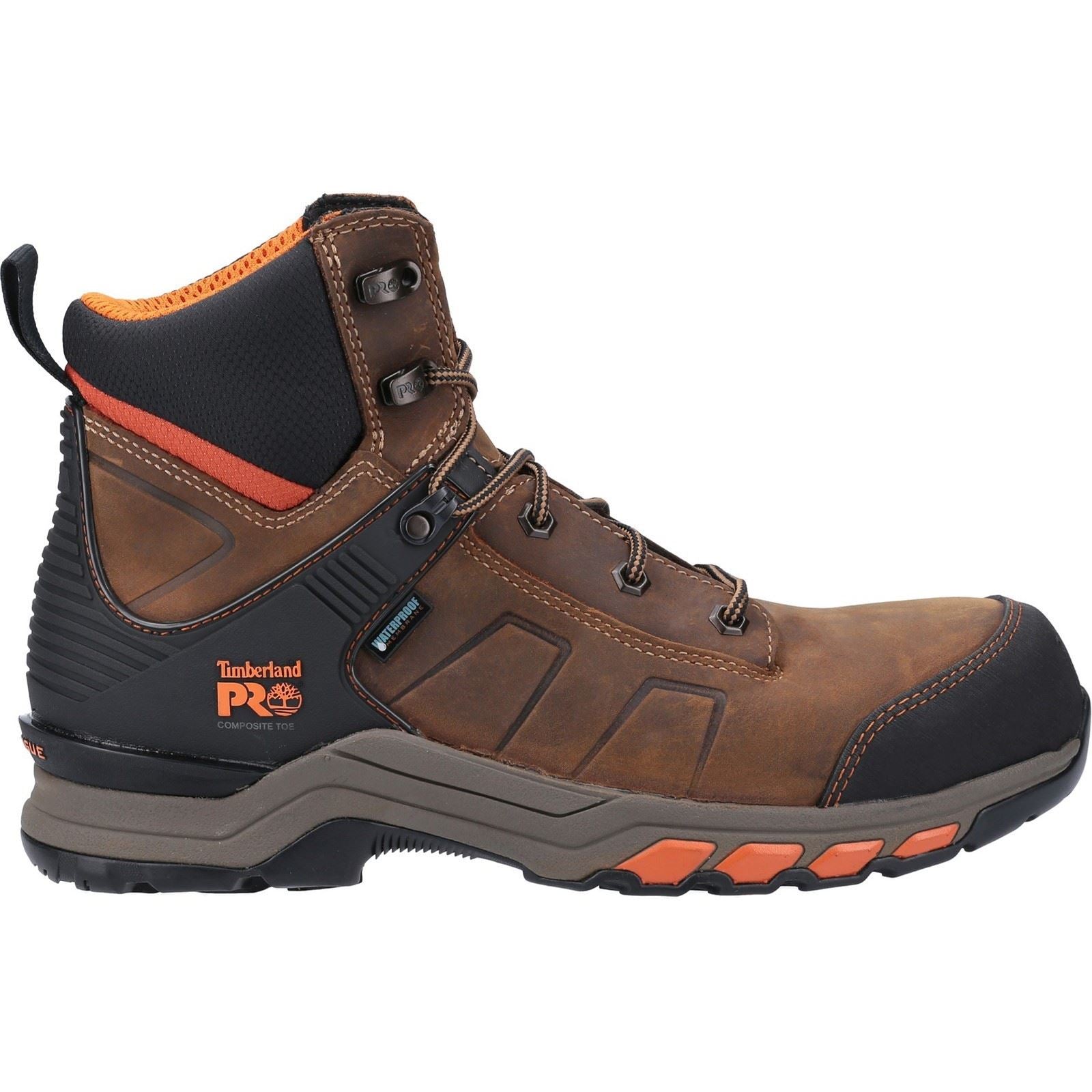 Timberland Pro Bottes De Sécurité En Cuir Marron/Orange Hypercharge Work