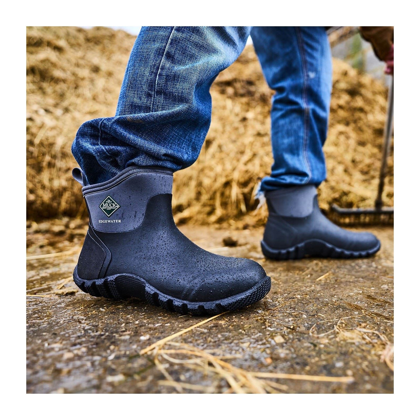 Muck Boots Edgewater Classic 6” Ankle Bottes En Caoutchouc Noires Wellington