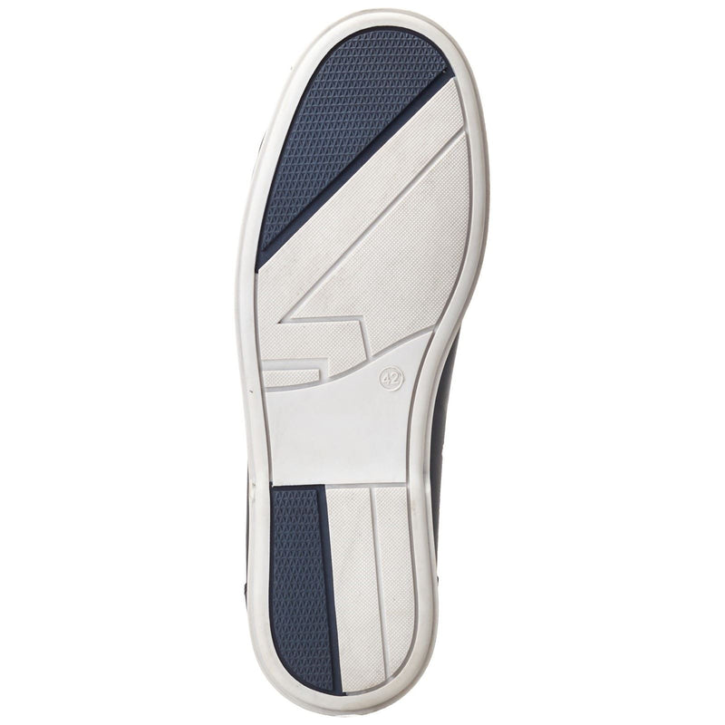 Base London Stern Chaussures Bateau En Cuir Pour Hommes, Bleu Marine