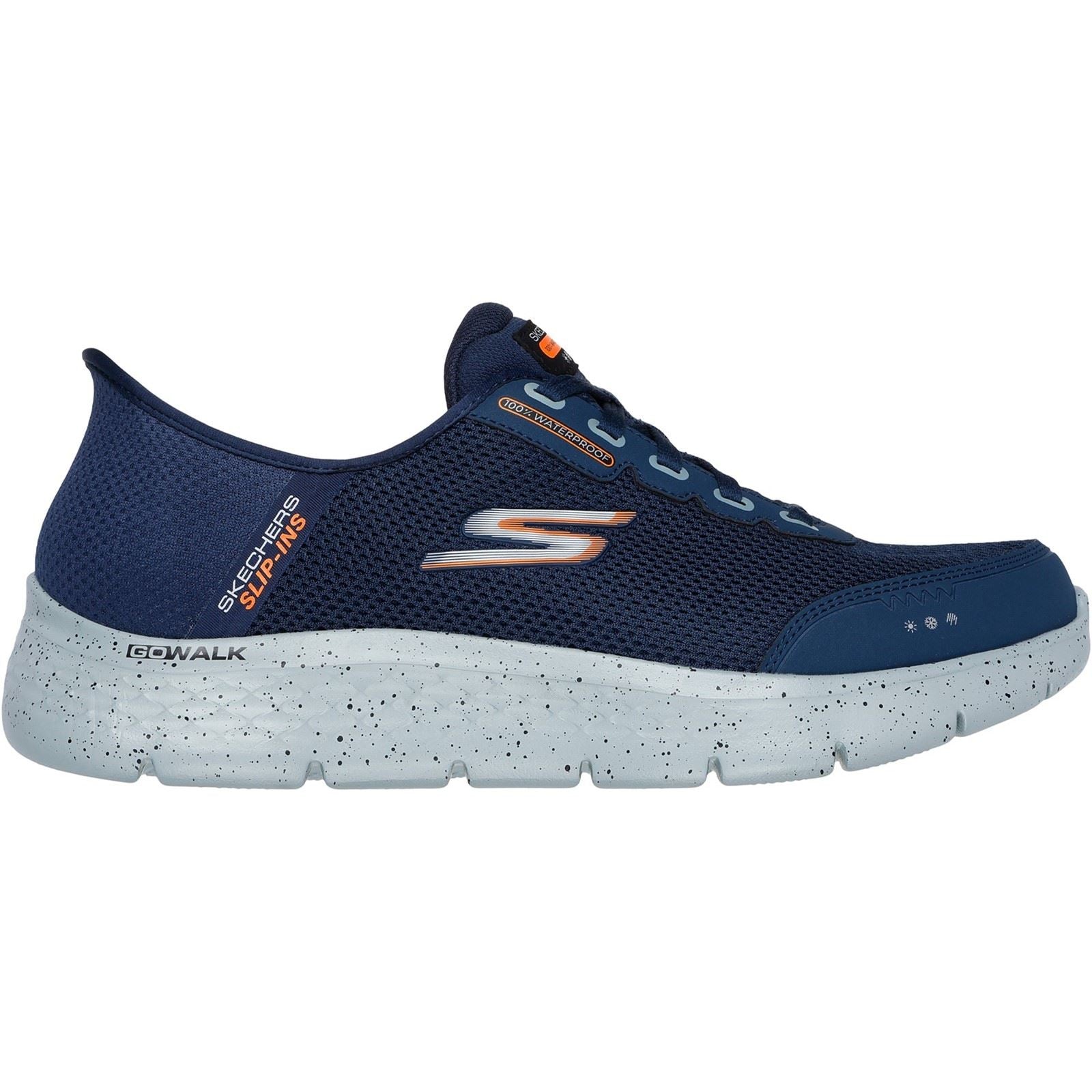 Skechers GO WALK Flex Baskets Homme En Toile Bleu Marine
