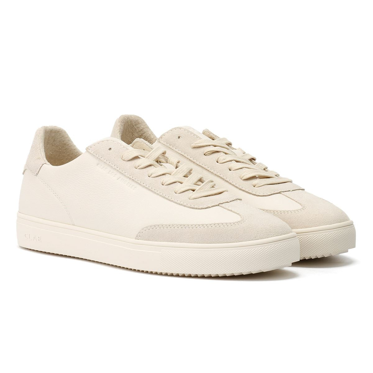 Clae Deane Baskets Blanches En Cuir Pour Hommes