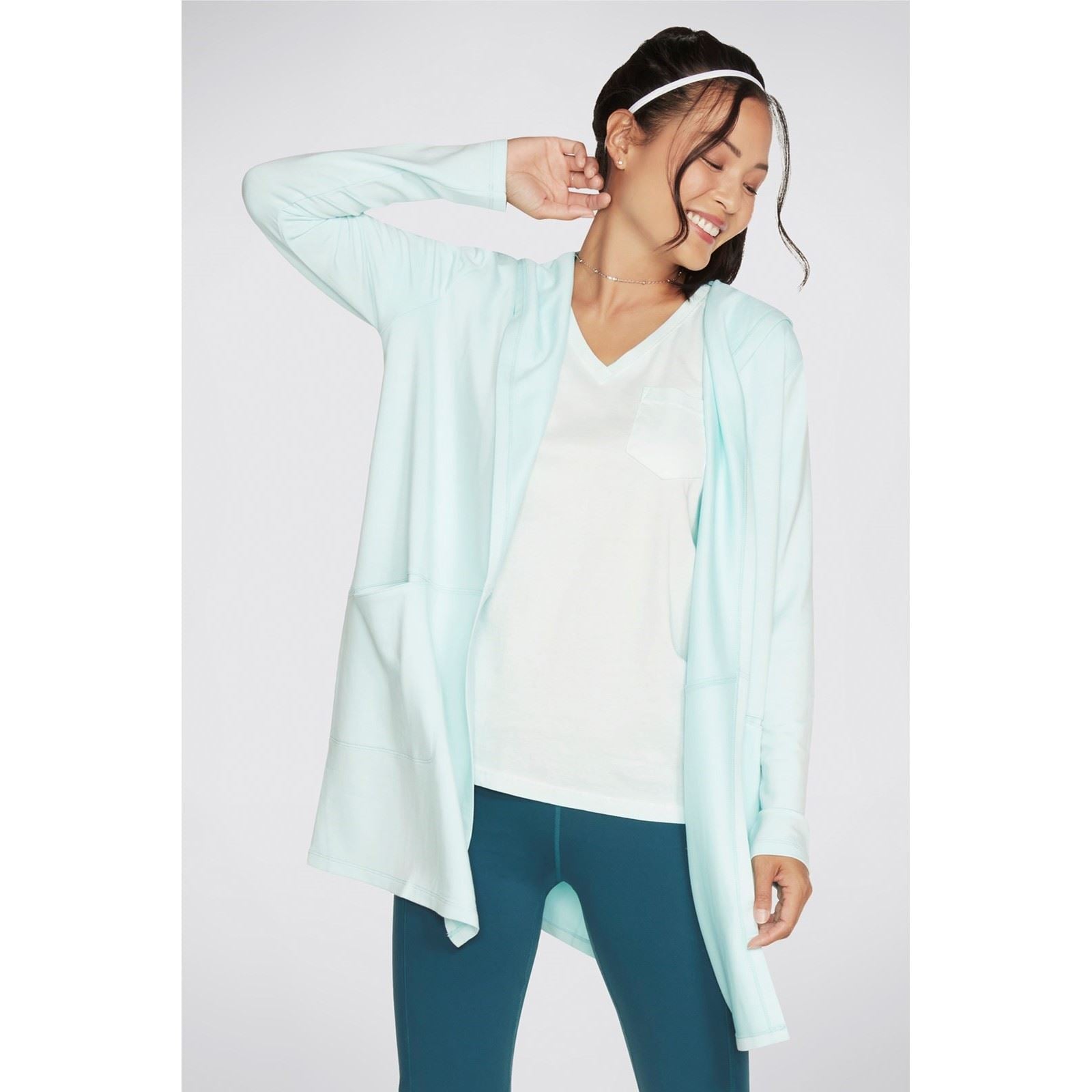 Skechers Performance Restful Gilets En Maille Bleus Pour Femmes