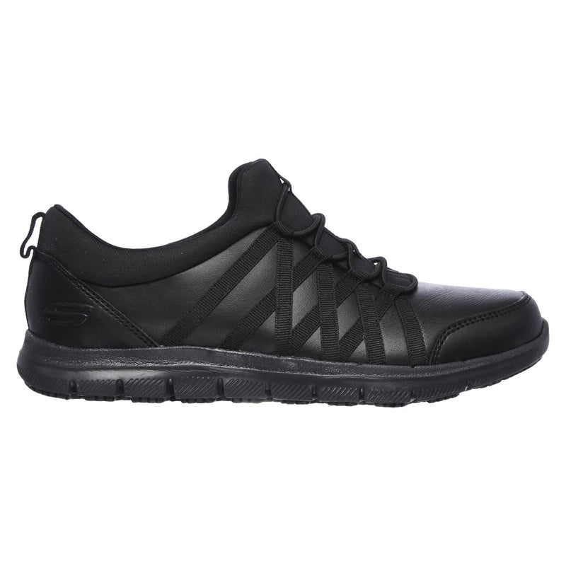 Skechers Workwear Ghenter Dagsby Baskets Noires En Cuir Pour Femmes