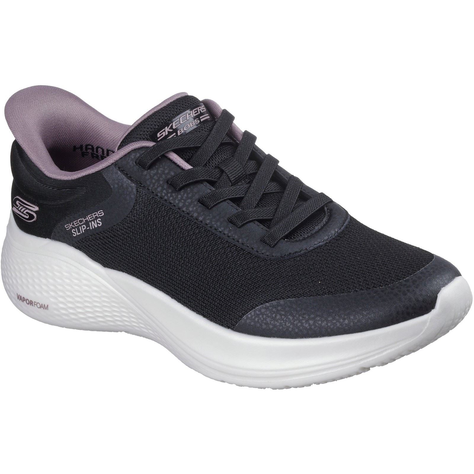 Skechers BOBS Infinity Vapor Glow Chaussures De Sport Noires Pour Femmes En Polyester
