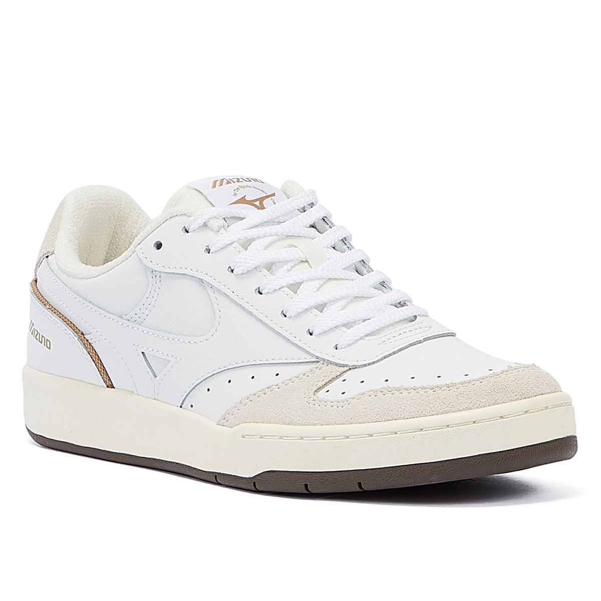 Mizuno City Wind Premium Baskets En Cuir Blanc