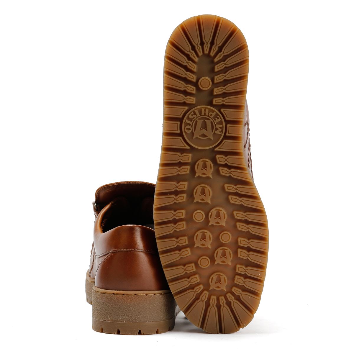 Mephisto Rainbow Heritage 4778 Chaussures En Cuir Pour Hommes Brunes À Lacets