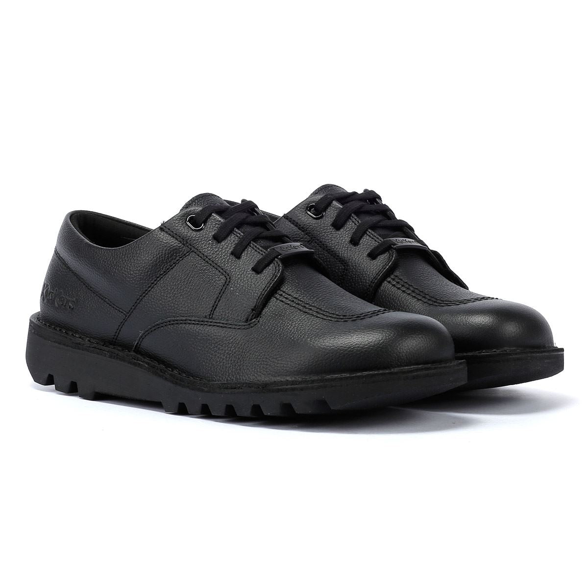 Kickers Kick Lo Tumble Chaussures Noires En Cuir