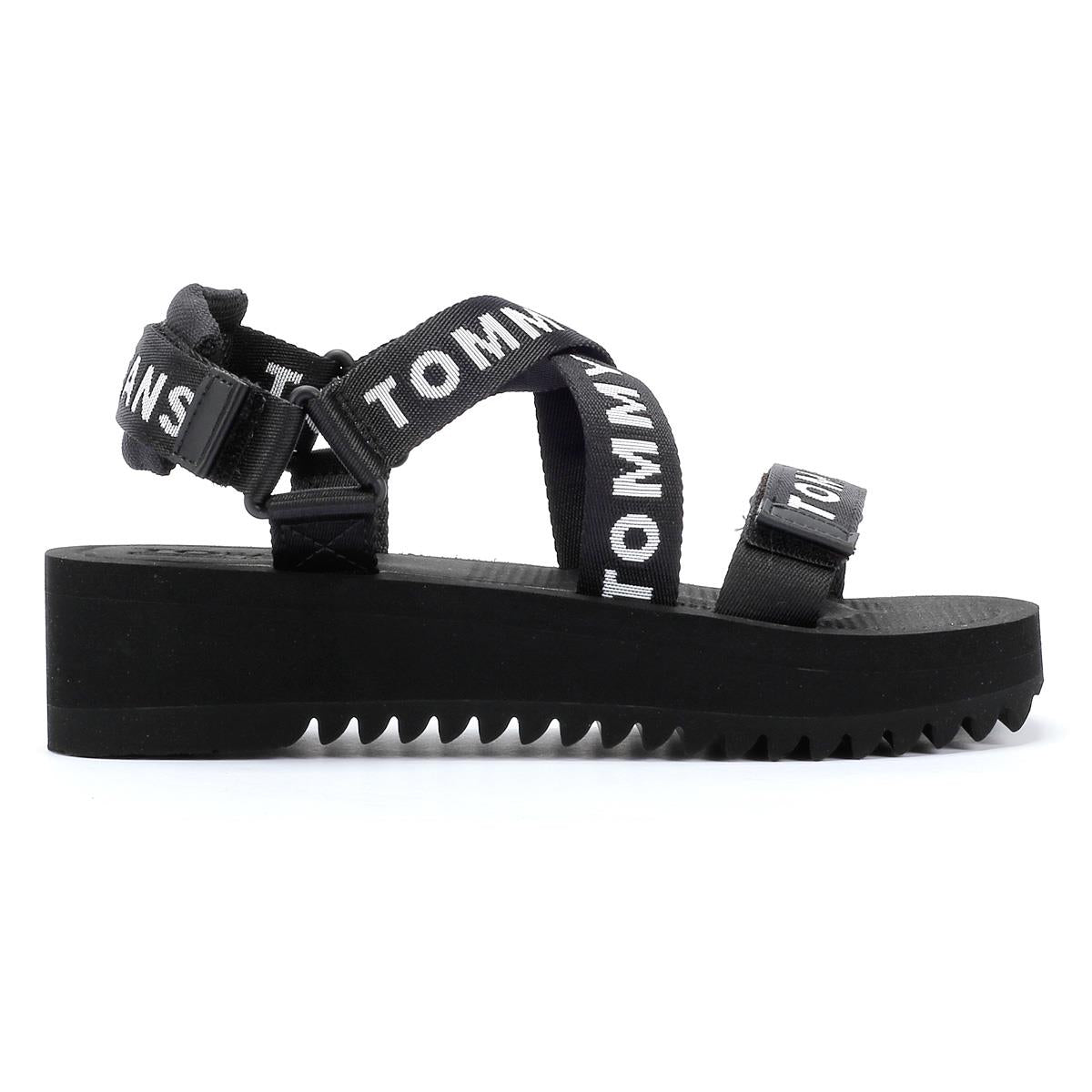 Tommy Hilfiger Flatform Sandales Noires Pour Femmes